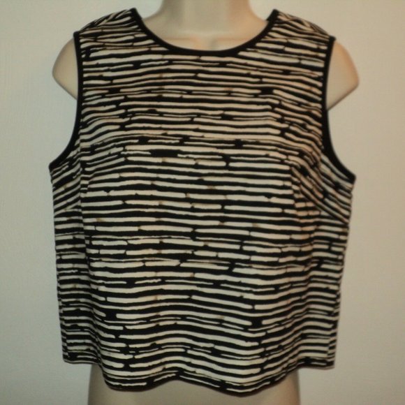 Vince Camuto Top Cropped Sz Small Abstract Stripes - Picture 1 of 3